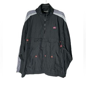 VTG 90s Nike Mens XL Pullover Windbreaker Jacket Black Pink Gray Streetwear